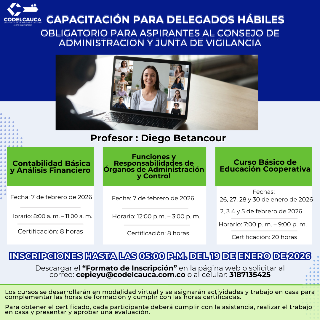 Capacitación Obligatoría Para Delegados Hábiles